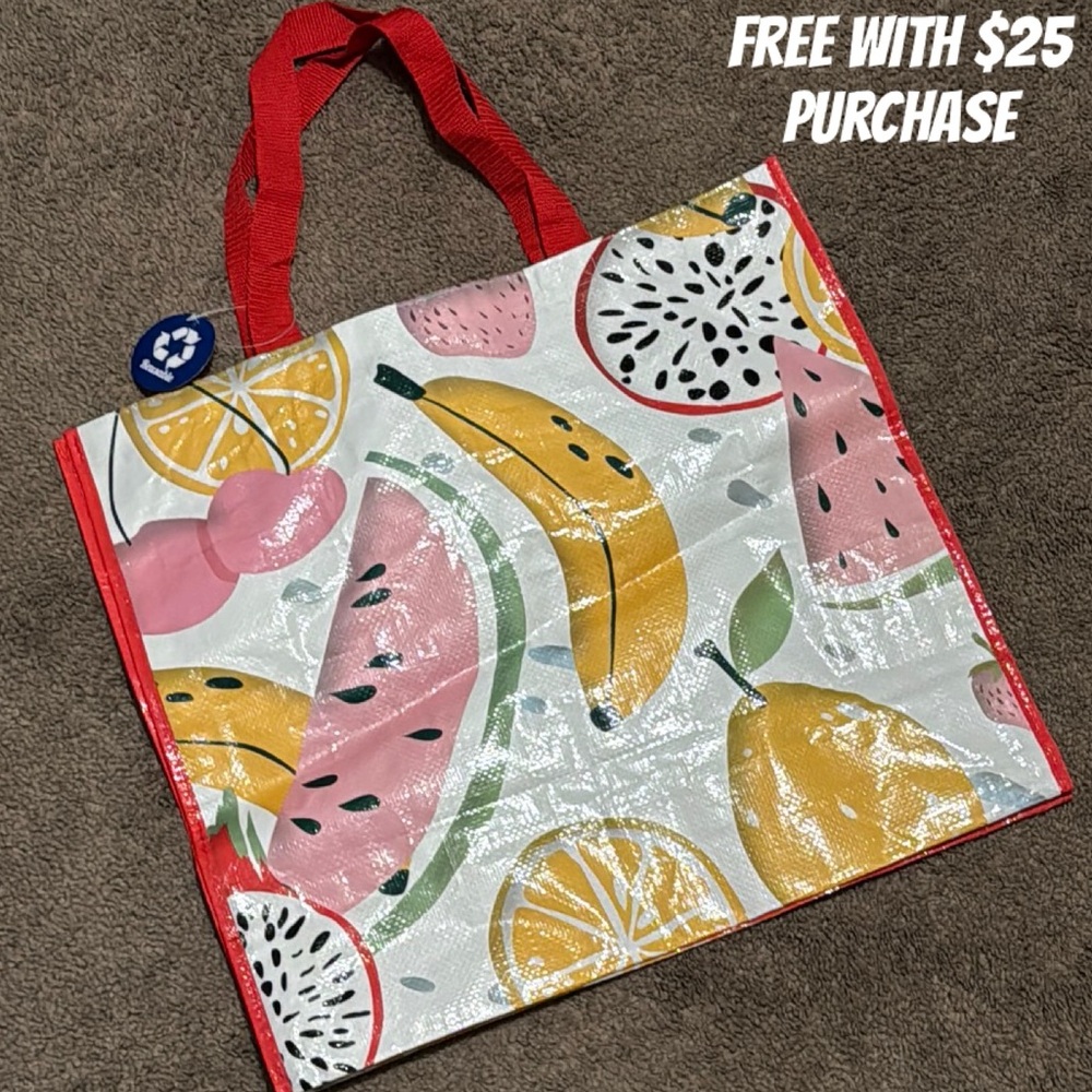 FREE WITH $25 PURCHASE-NWT Reusable Tote Bag-Large Size 19x17-Summer Vibes